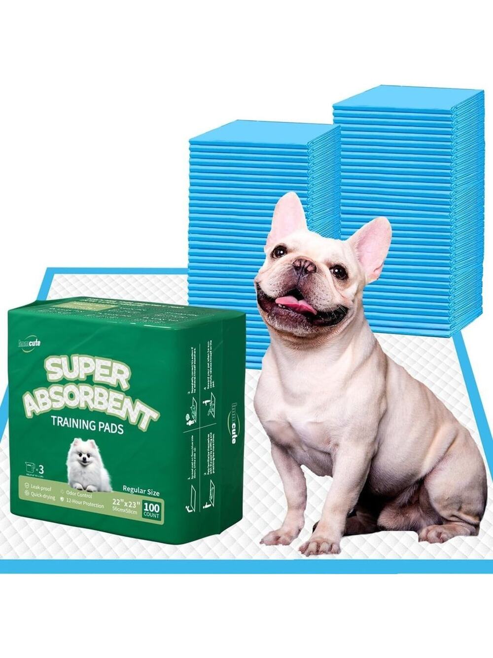 Puppy Pads 22"X23" 100 Count 6-Layer Leak-Proof & Super Absorbent Dog Pet Train